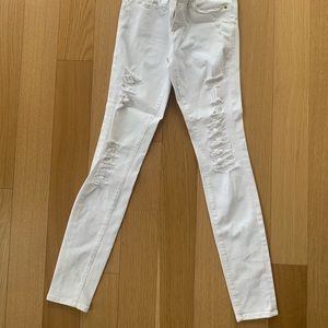 Frame Denim white ripped jeans